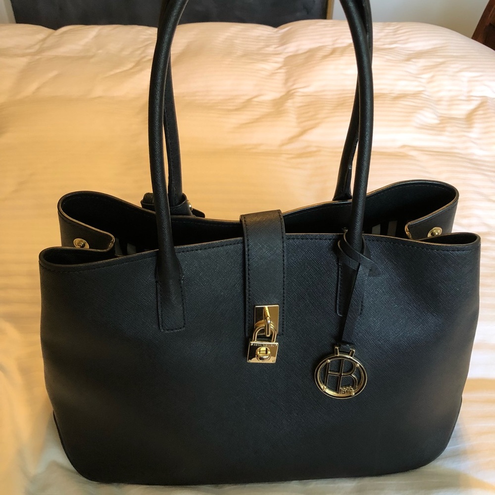 Henri Bendel Black Leather Tote